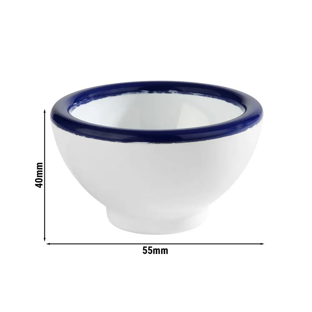 (6 stk.) Dyppeskåler - ENAMEL LOOK - Melamin - 20 ml - Ø 55mm - Hvit