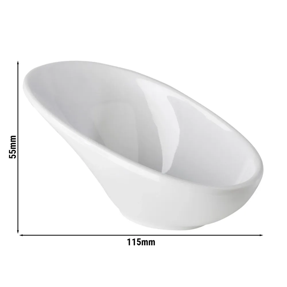 (12 stk.) Dyppeskåler - FRIENDLY - PET - 40 ml - 115x60mm - Hvit