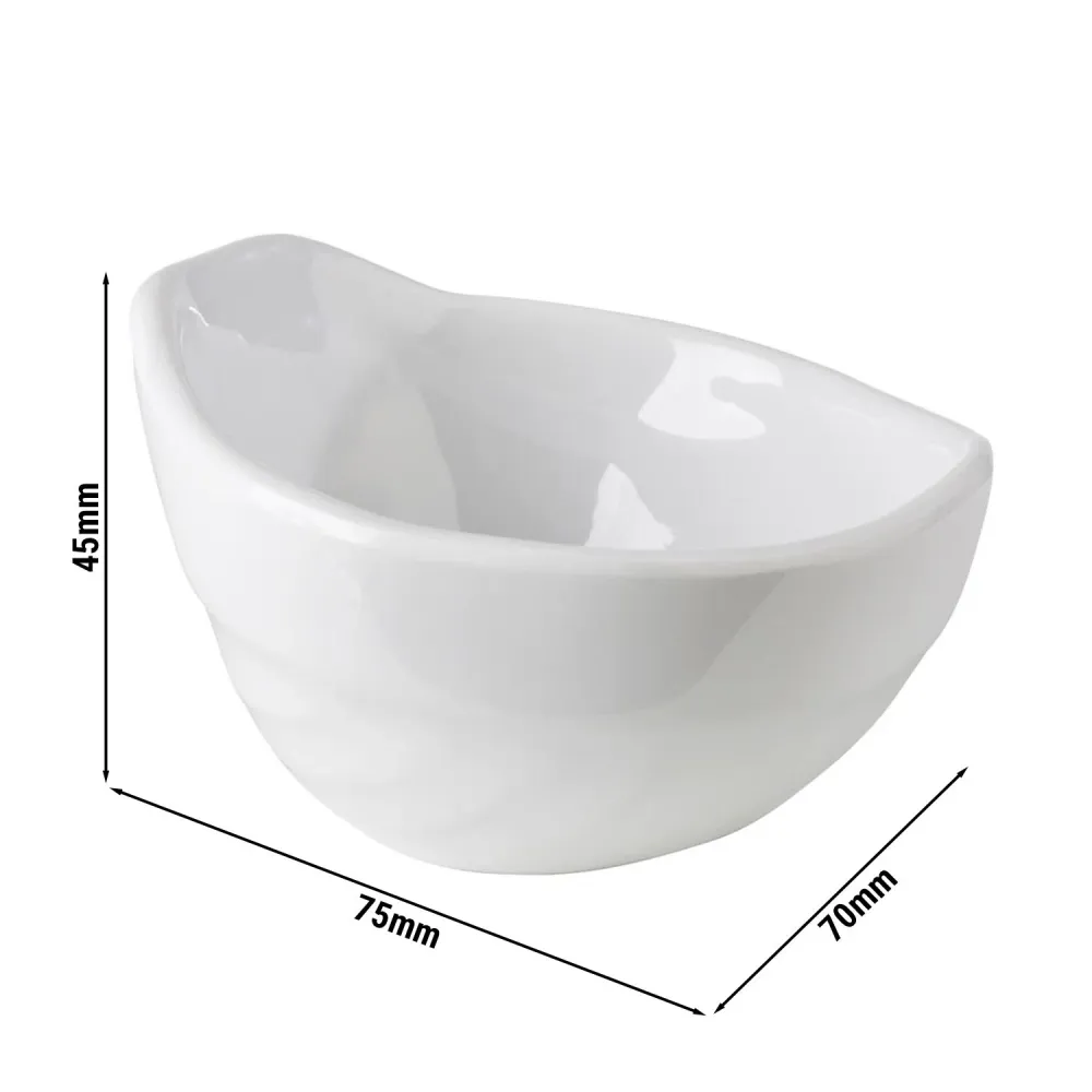 (12 stk.) Dyppeskåler - FRIENDLY - PET - 50 ml - 75x70mm - Hvit