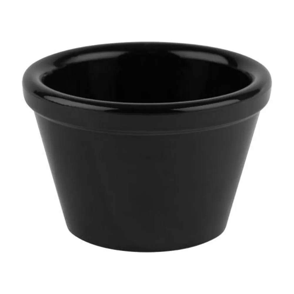(6 stk.) Dyppeskåler - FRIENDLY - PET - 50 ml - rund - Ø 60mm - svart