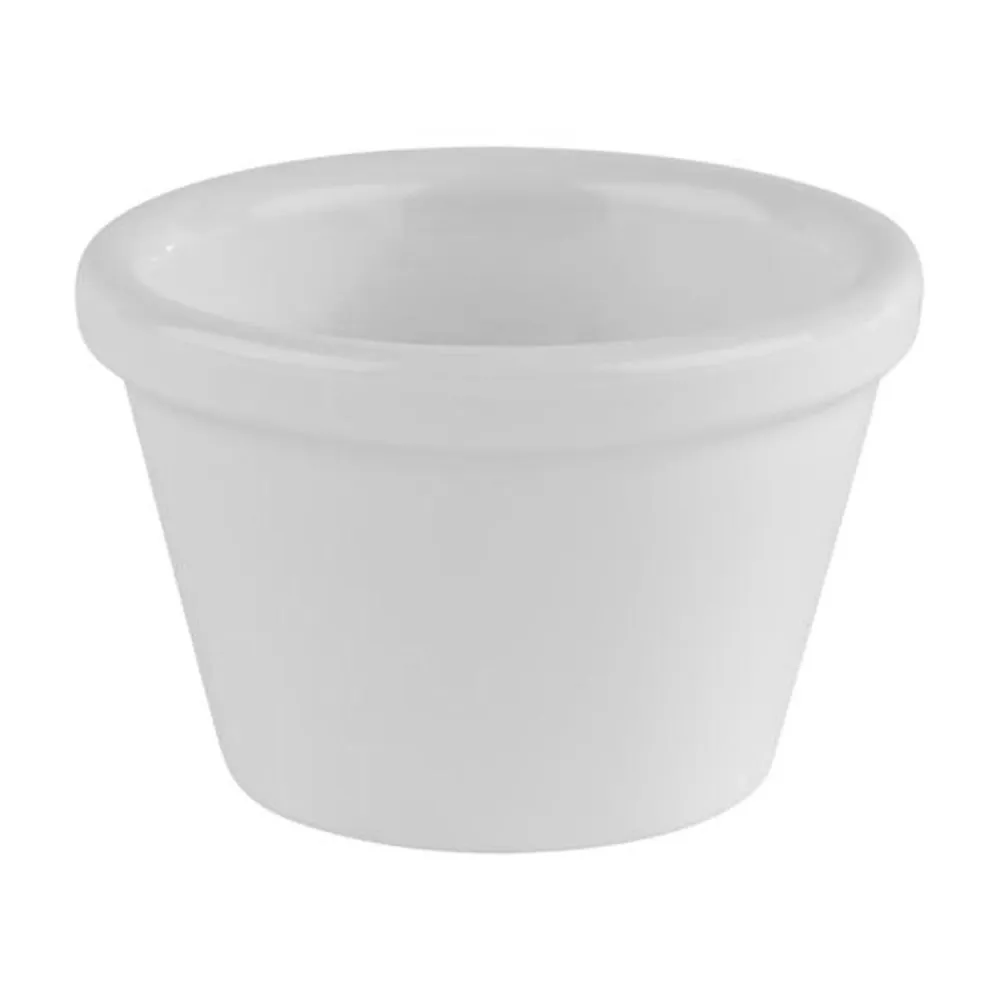 (6 stk.) Dyppeskåler - FRIENDLY - PET - 50 ml - rund - Ø 60mm - hvit