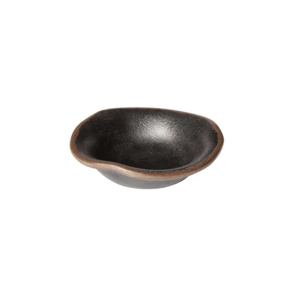 (12 stk.) Dyppeskåler - MARONE - melamin - 40 ml - Ø 115mm - svart/brun