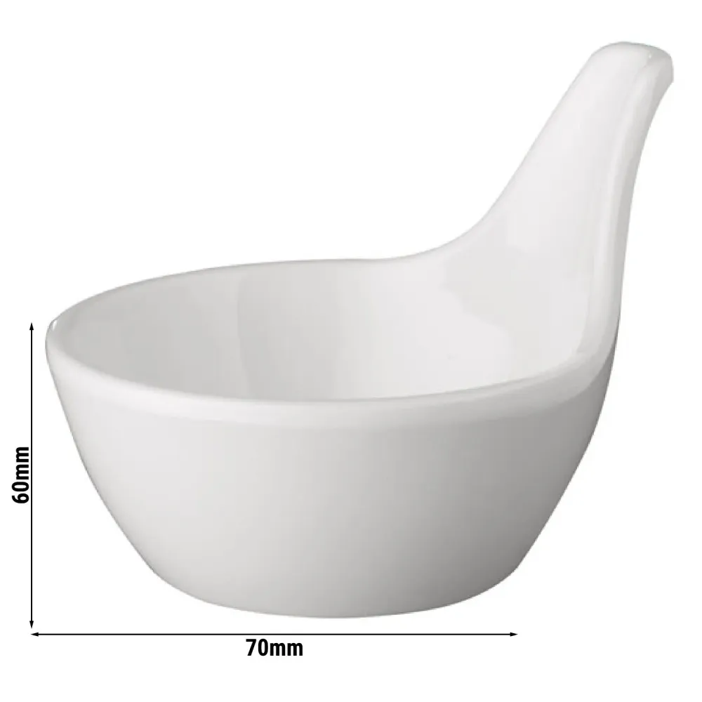 (20 stk.) Dyppeskåler - MINI GOURMET - Melamin - 50 ml - Ø 70mm - Hvit