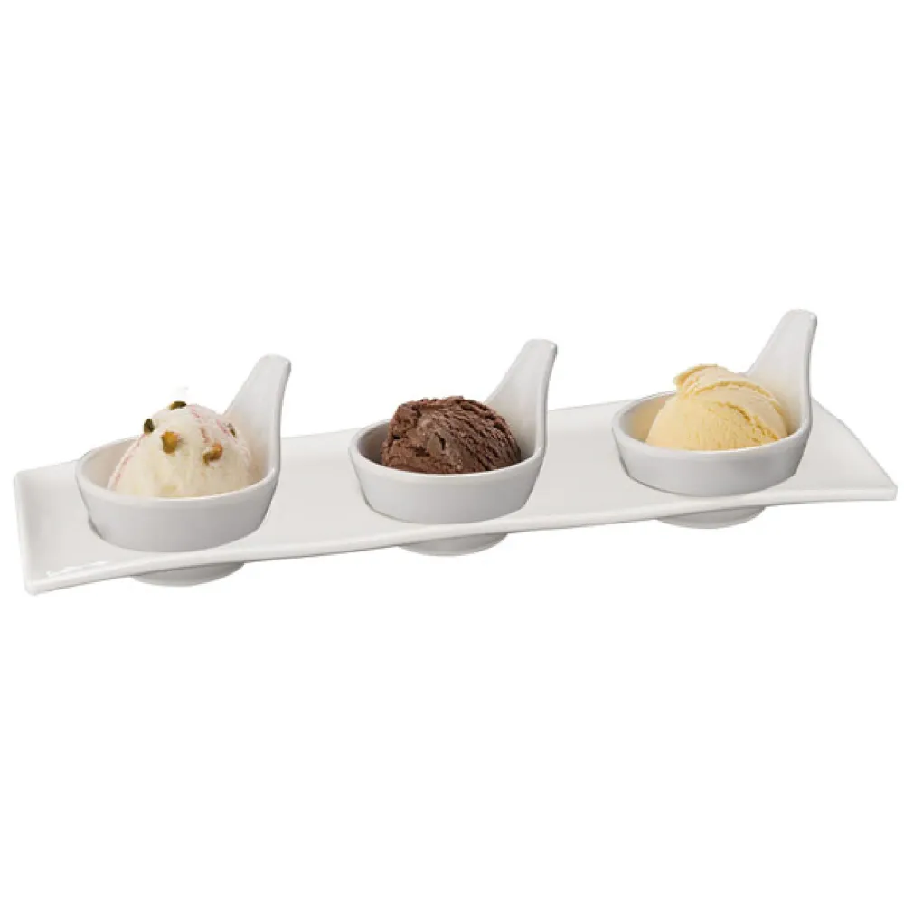 (20 stk.) Dyppeskåler - MINI GOURMET - Melamin - 50 ml - Ø 70mm - Hvit
