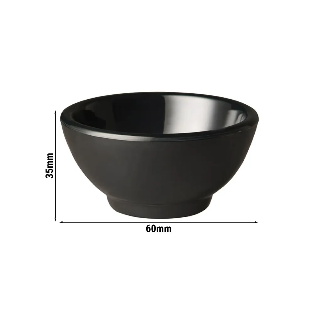 (6 stk.) Dyppeskåler - PURE - Melamin - 20 ml - Ø 60mm - Svart