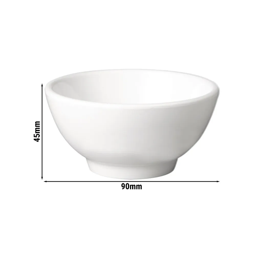 (6 stk.) Dyppeskåler - PURE - Melamin - 90 ml - Ø 90mm - Hvit