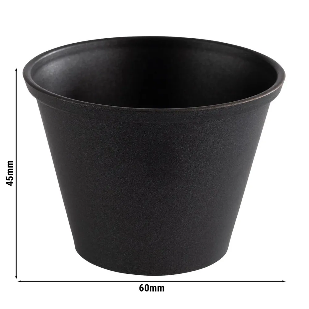 (6 stk.) Dyppeskåler - Sett med 6 - Rustfritt stål - 60 ml - Ø 60mm - Svart