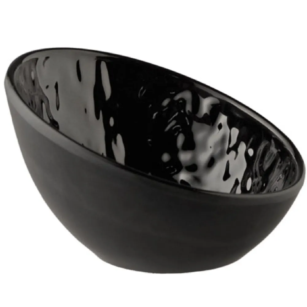 (6 stk.) Dyppeskåler - TAO - melamin - 70 ml - rund - 105x100mm - svart
