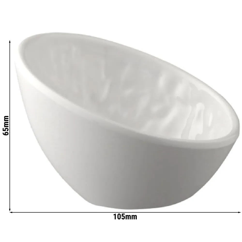 (6 stk.) Dyppeskåler - TAO - melamin - 70 ml - rund - 105x100mm - hvit