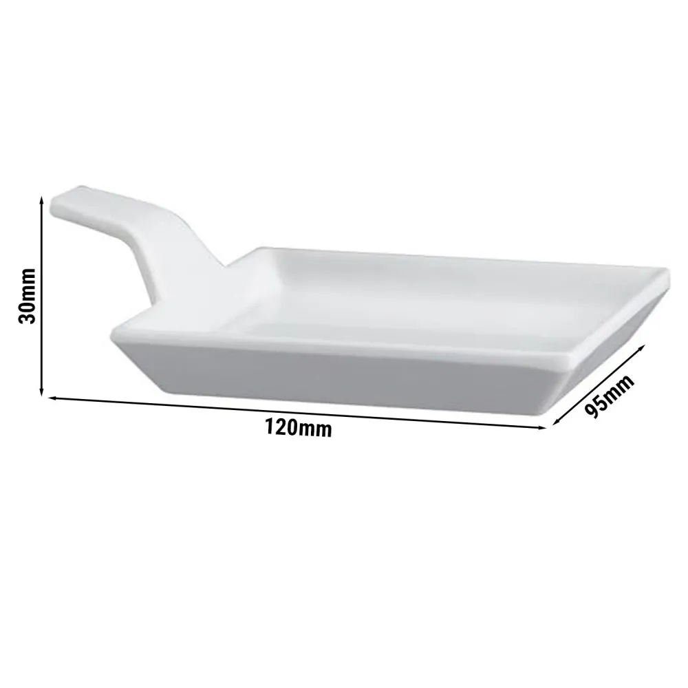 (24 stk.) Fingerfood-tallerken – FLYING BUFFET – Melamin – 120x95 mm – med bærehåndtak
