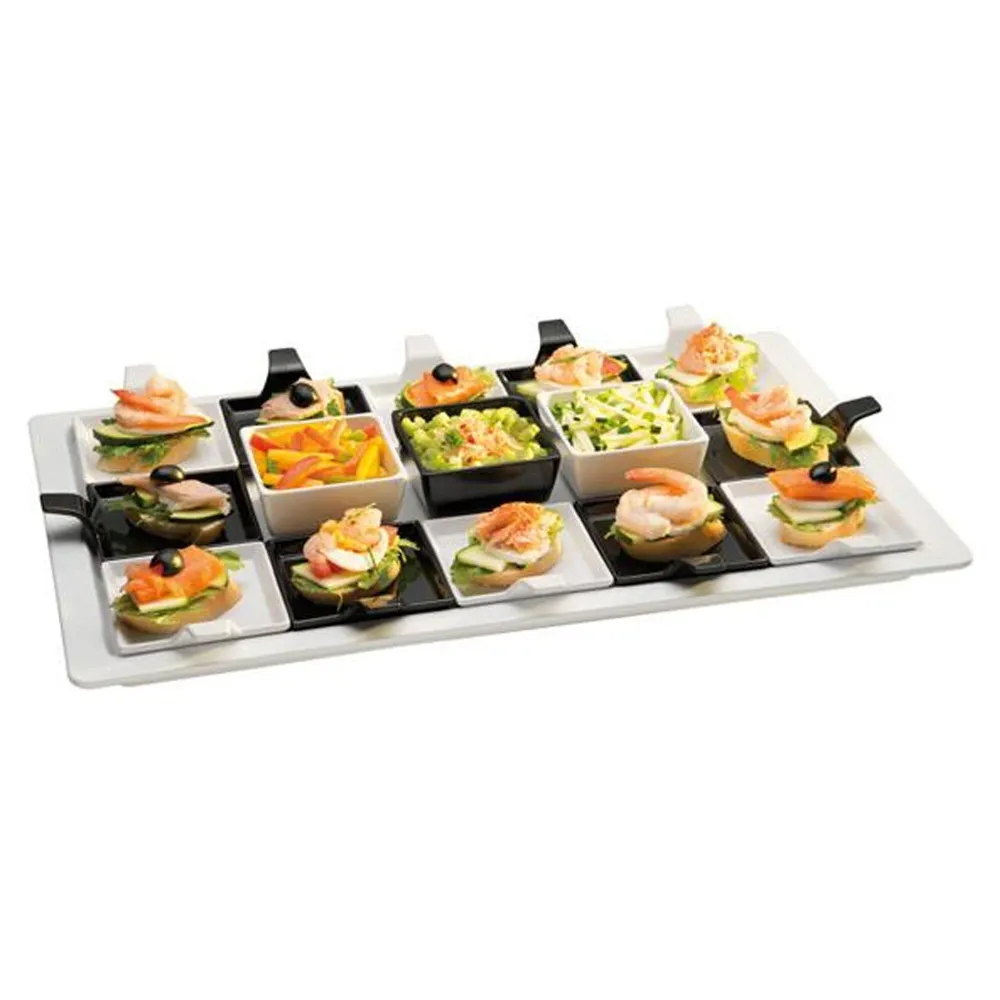 (24 stk.) Fingerfood-tallerken – FLYING BUFFET – Melamin – 120x95 mm – med bærehåndtak