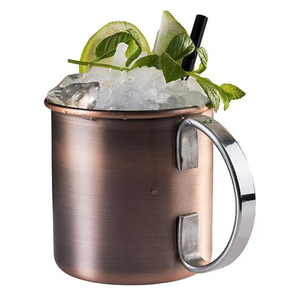 (6 stk) Krus - MOSCOW MULE - 450ml - antikk kobber - med krom håndtak
