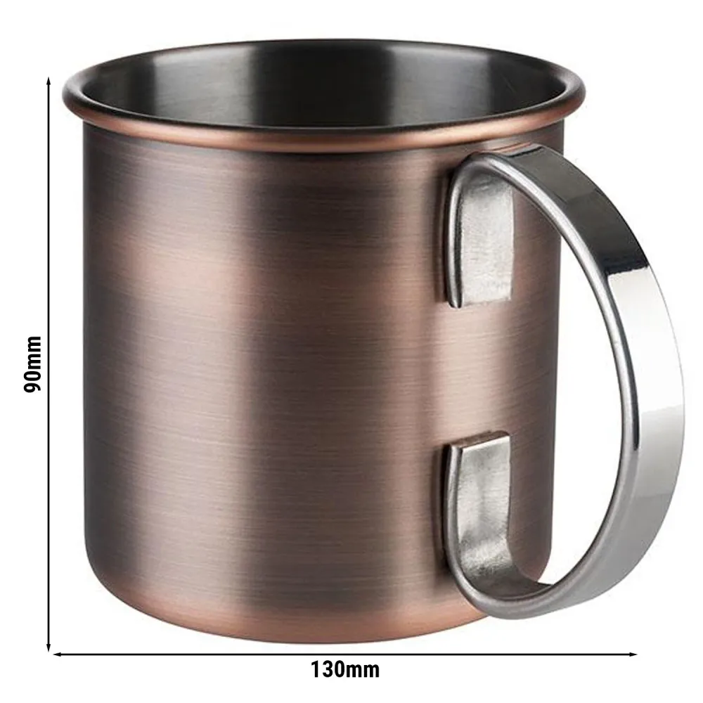 (6 stk) Krus - MOSCOW MULE - 450ml - antikk kobber - med krom håndtak
