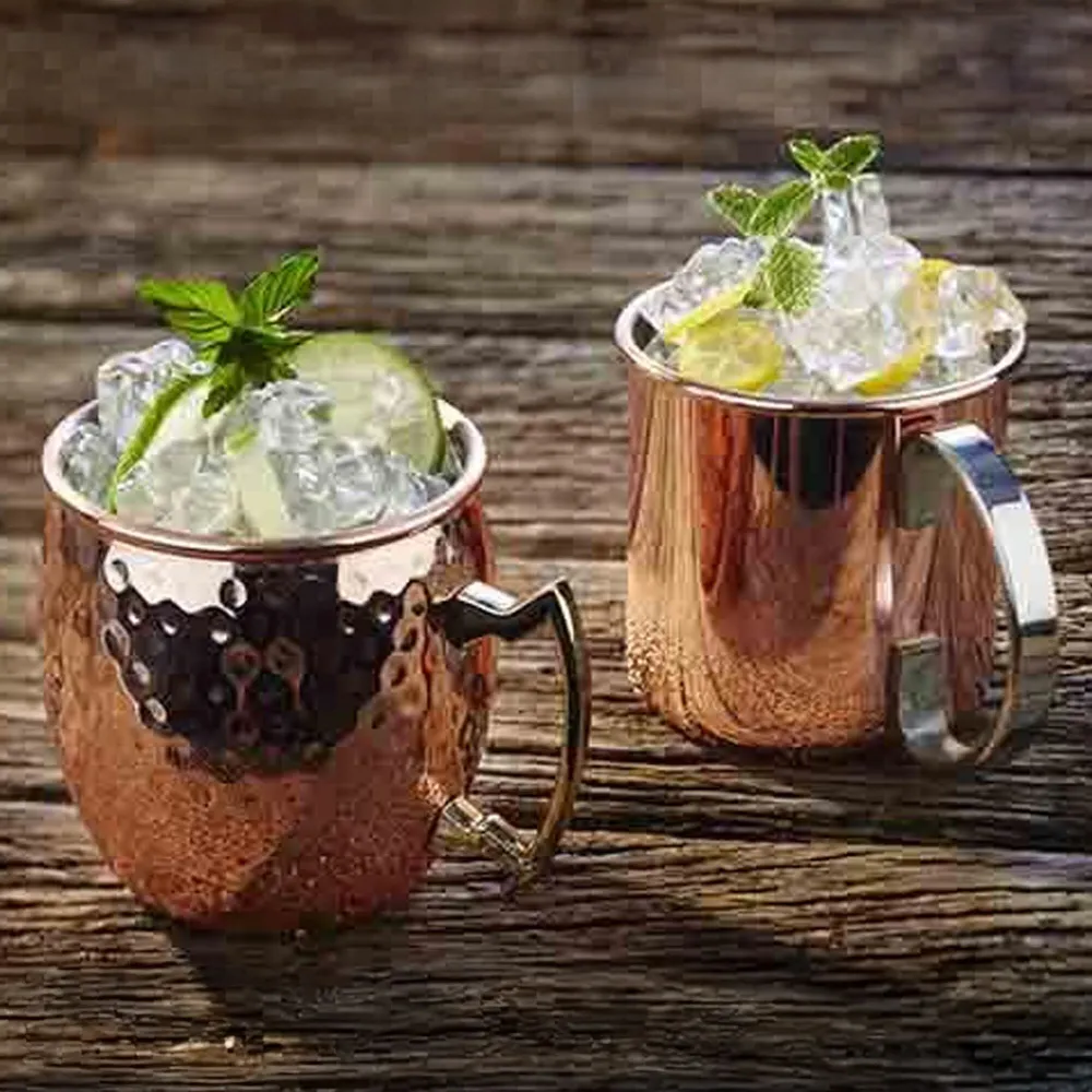 (6 stk) Krus - MOSCOW MULE - 450ml - kobber - med krom håndtak