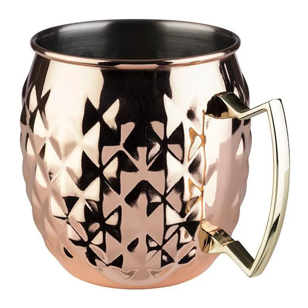 (6 stk) Krus - MOSCOW MULE - 500ml - kobber - med hank