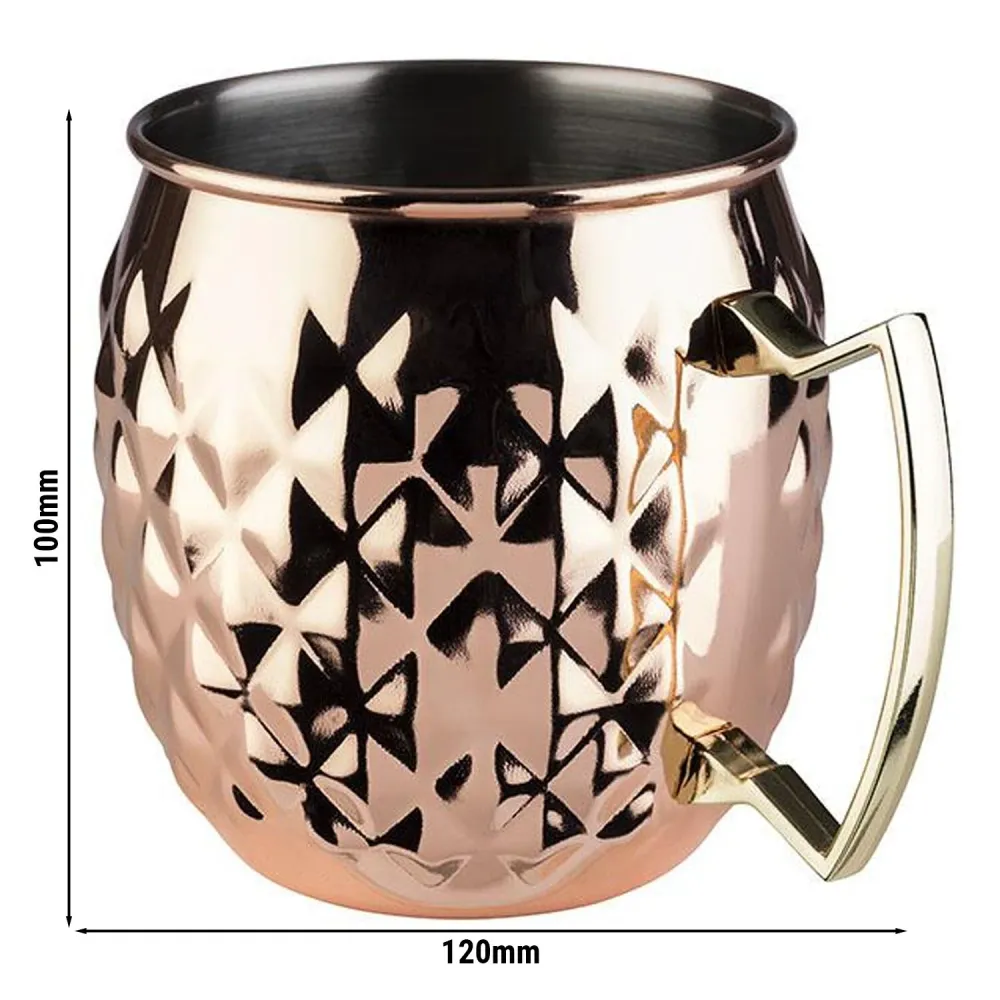 (6 stk) Krus - MOSCOW MULE - 500ml - kobber - med hank