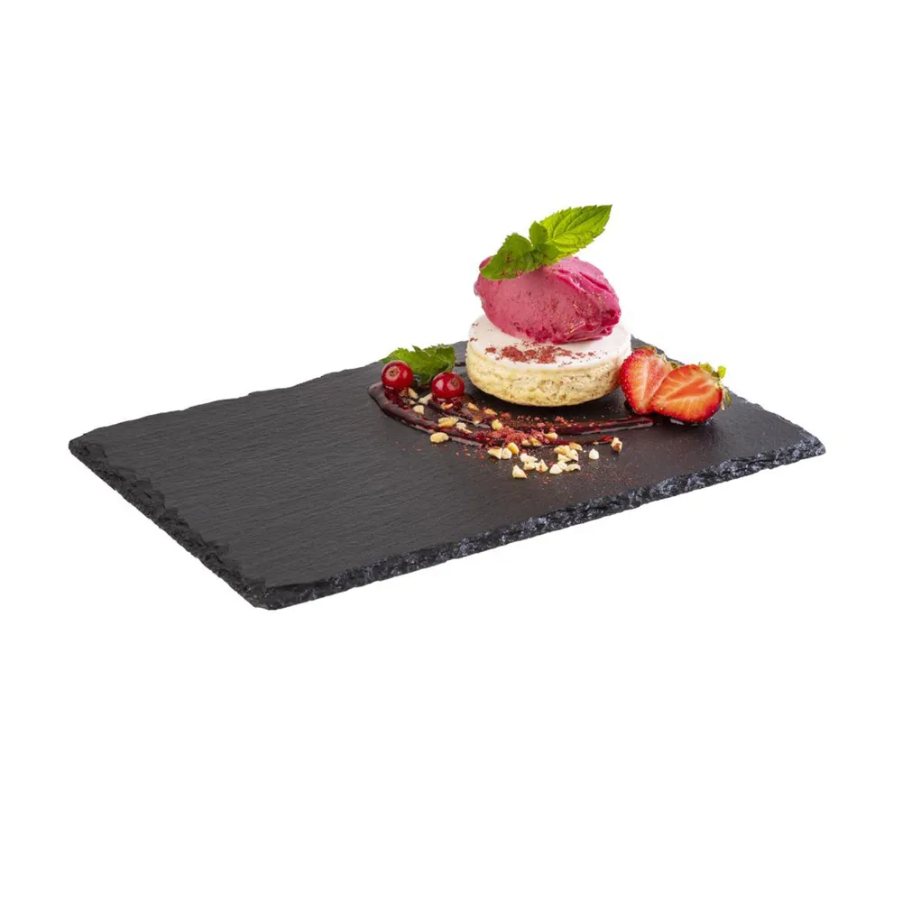 (6 stk.) Naturskiferplate - 240x150mm - Svart