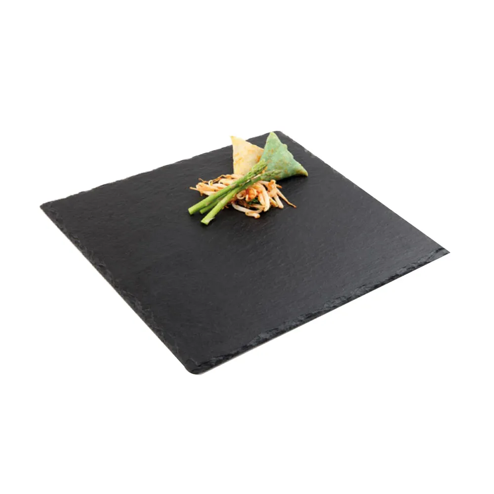(6 stk.) Naturskiferplate - 250x250mm - Svart