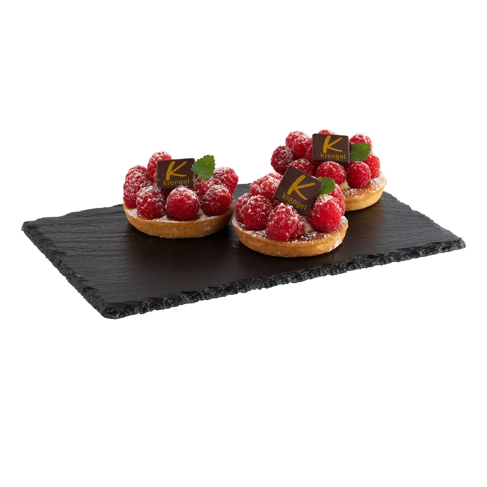 (6 stk.) Naturskiferplate - GN 1/4 - 265x162mm - Svart