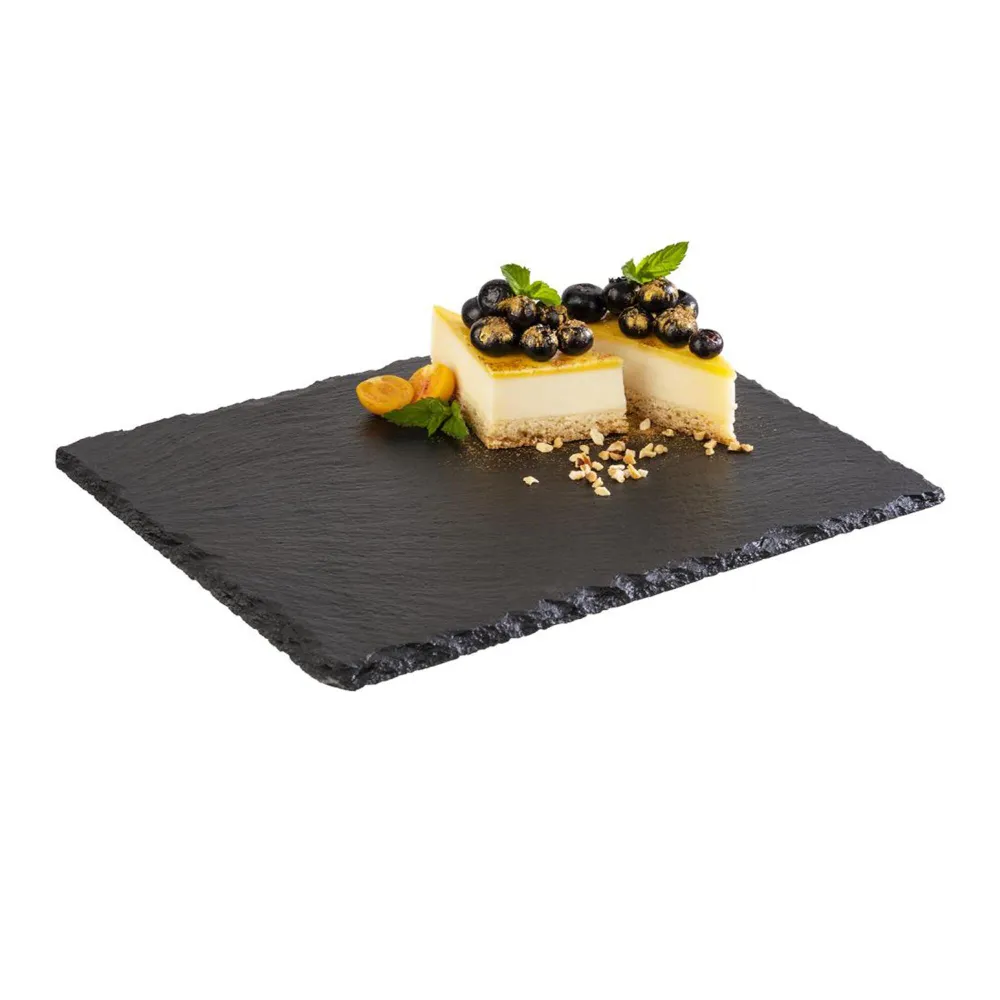 (6 stk.) Naturskiferplate - 265x205mm - Svart