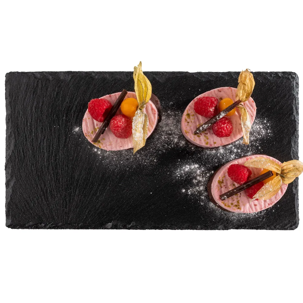 (6 stk.) Naturskiferplate - GN 1/3 - 325x176mm - Svart