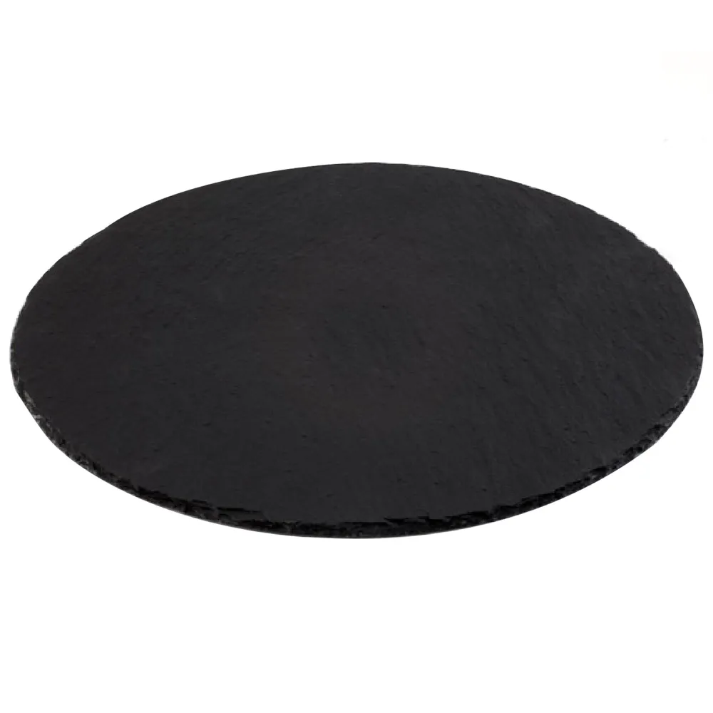 (6 stk.) Naturskiferplate - Ø 330 mm - Svart