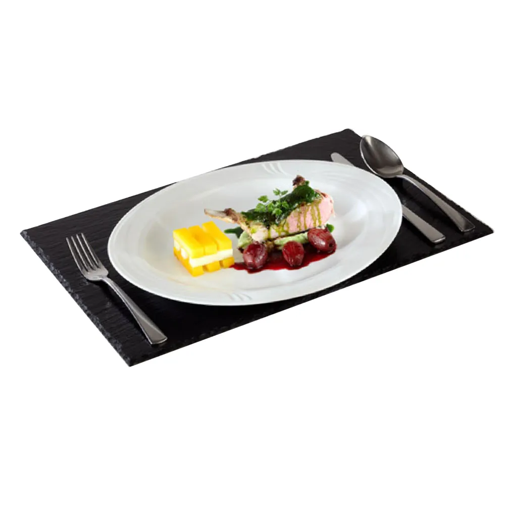 (6 stk.) Naturskiferplate - 450x300mm - Svart
