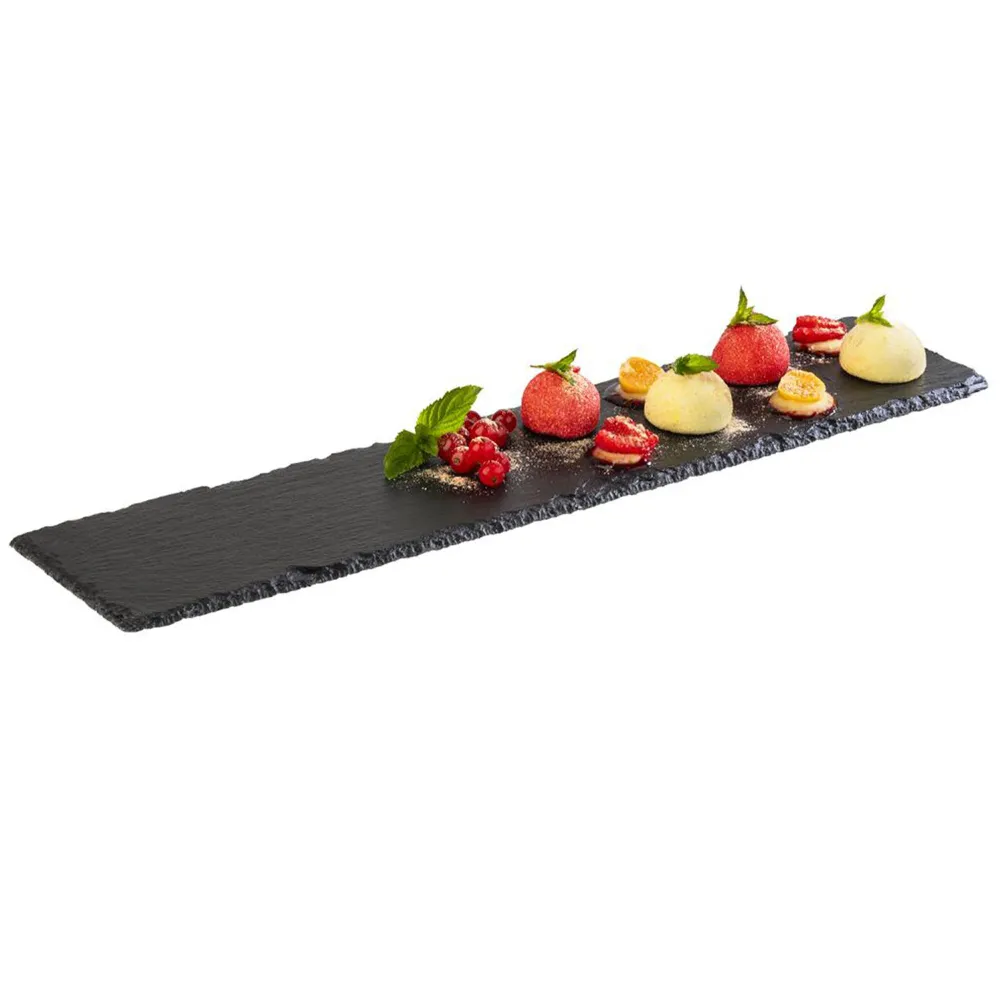 (6 stk.) Naturskiferplate - 470x100mm - Svart