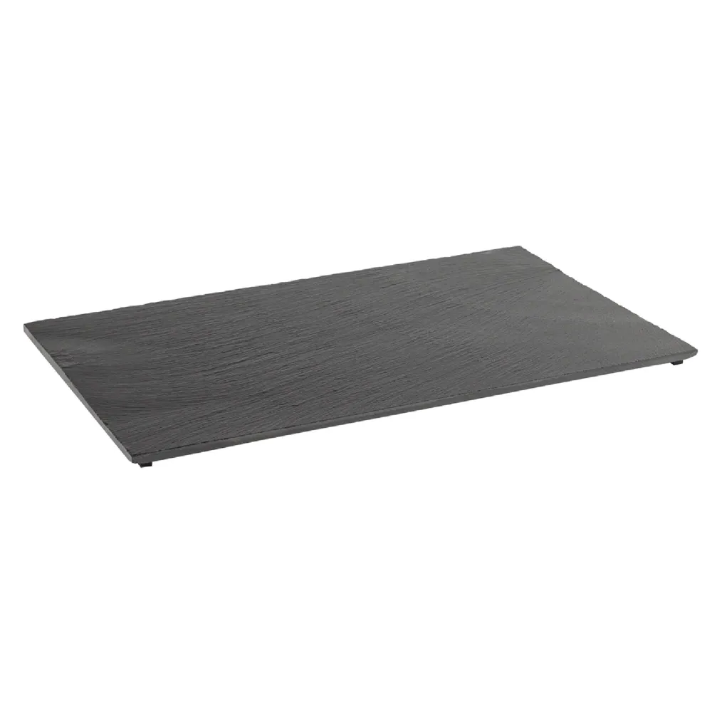 (6 stk.) Naturskiferplate - GN 1/1 - VALO - 530x325mm - inkl. føtter - svart