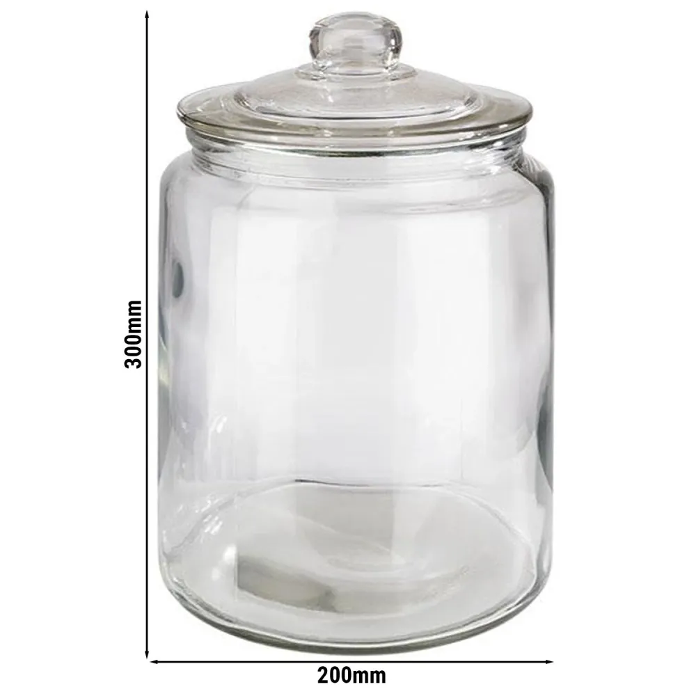 (6 stk.) Oppbevaringskrukke - CLASSIC - 6 liter - inkl. glasslokk med forsegling