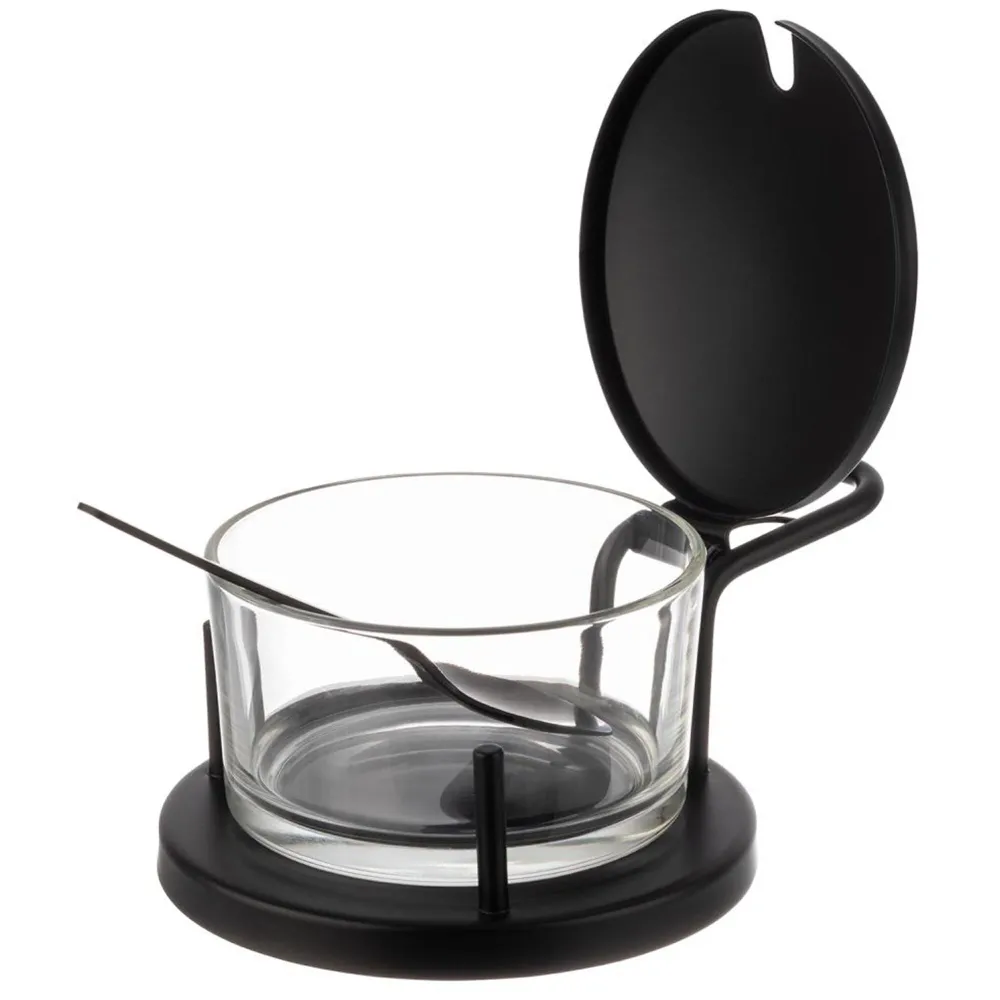 (6 stk.) Parmesan cruet - CLASSIC - 180 ml - inkl. skje - svart