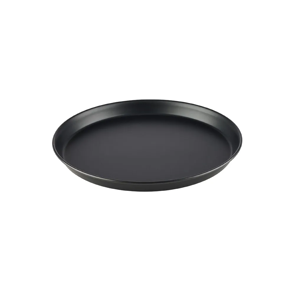 (6 stk) Pizzabrett - Ø 240mm - blå metall - ikke belagt - høyde: 25mm