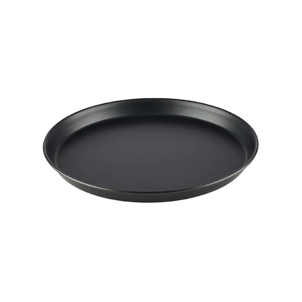 (6 stk) Pizzabrett - Ø 280mm - blå metall - ikke belagt - høyde: 25mm