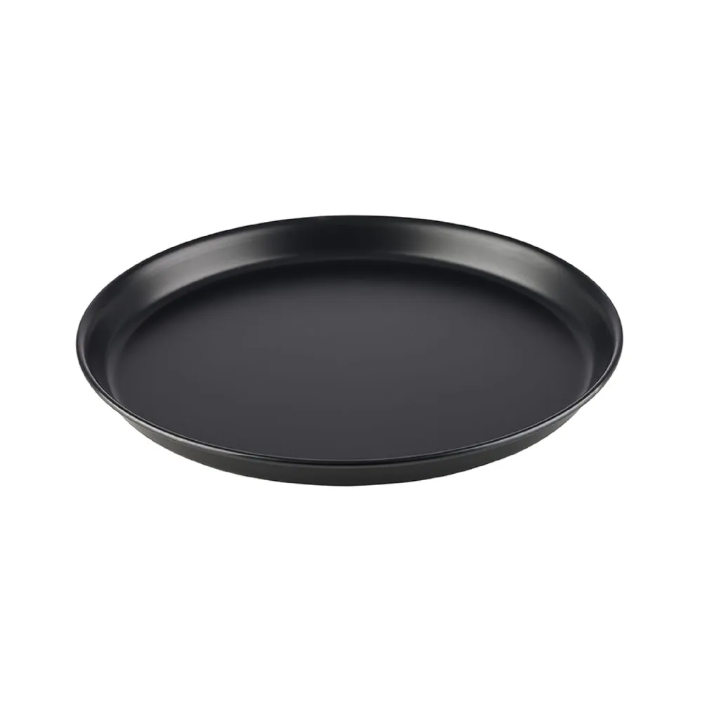 (6 stk) Pizzabrett - Ø 300mm - blå metall - ikke belagt - høyde: 25mm