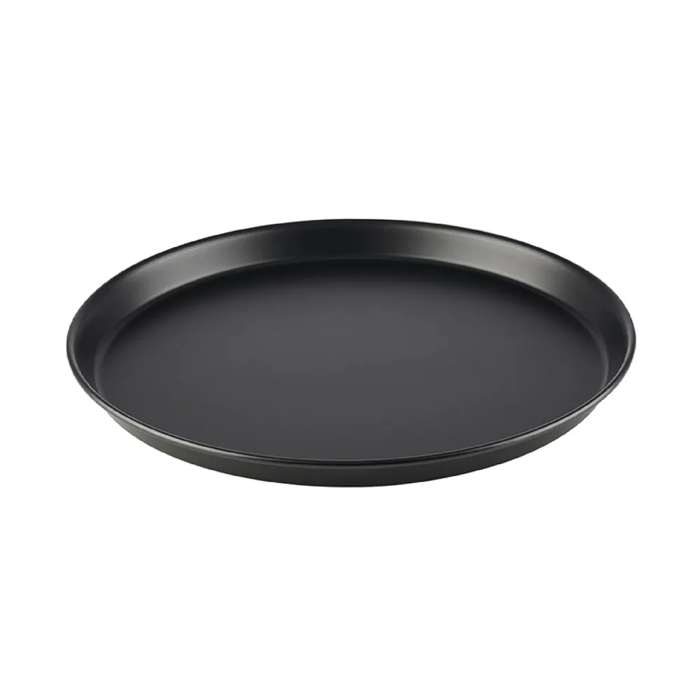 (6 stk) Pizzabrett - Ø 320mm - blå metall - ikke belagt - høyde: 25mm