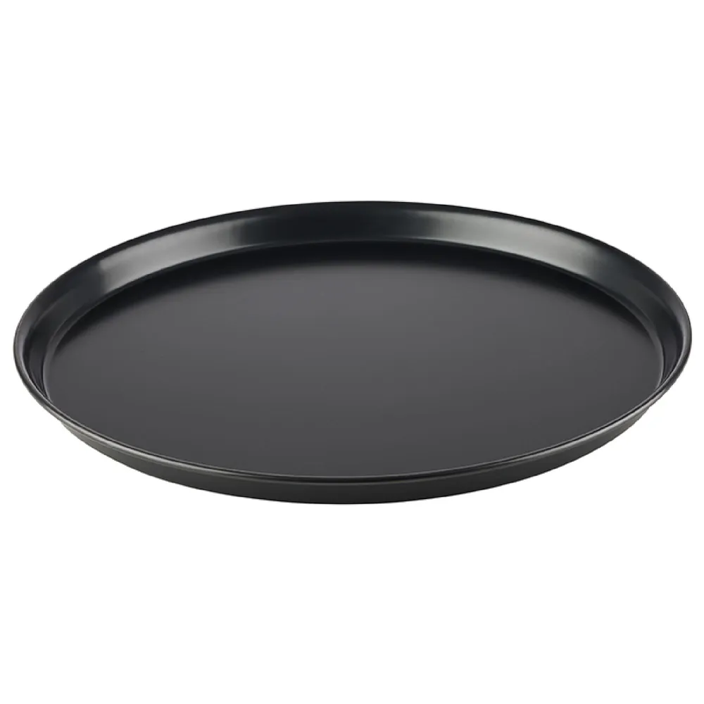 (6 stk) Pizzabrett - Ø 400mm - blå metall - ikke belagt - høyde: 25mm