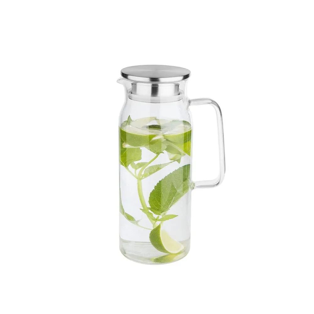 (6 stk.) Saft-/vannkanne - 1,5 liter - Lokk med sil