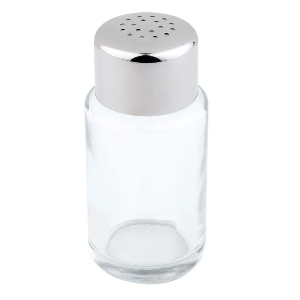 (6 stk.) Salt- og pepperbøsse - glass - høyde: 90 mm