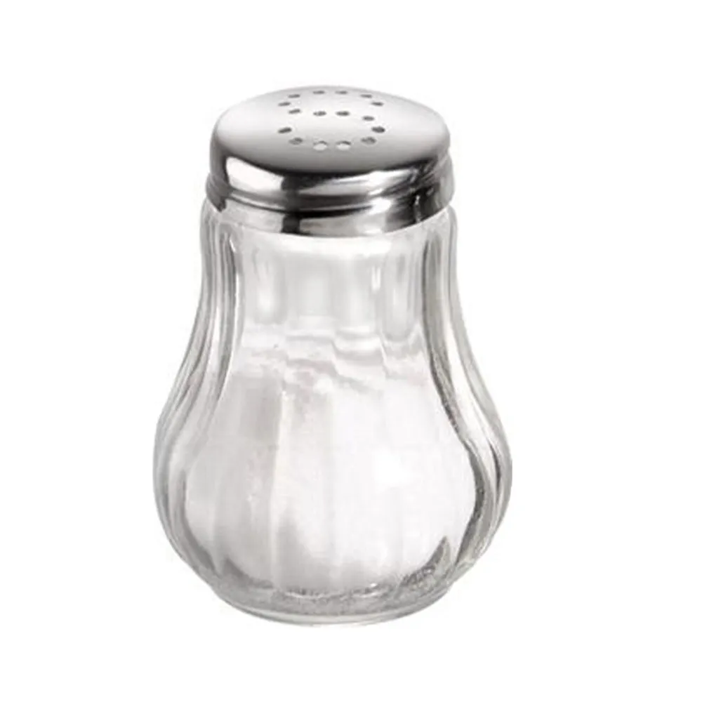 (6 stk.) Salt- og pepperbøsse - glass - høyde: 65 mm