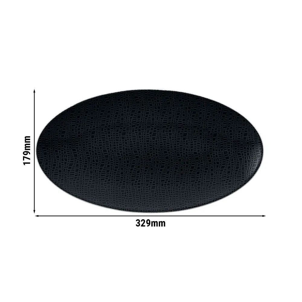 (2 stk.) SELTMANN WEIDEN | Oval tallerken – 330x180 mm – Svart