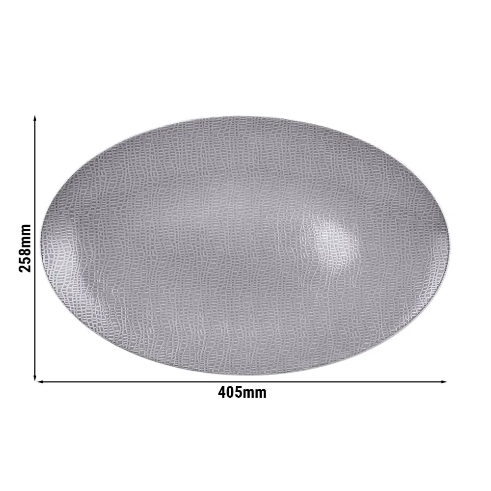 (2 stk.) SELTMANN WEIDEN | Oval tallerken – 400x255 mm – Grå
