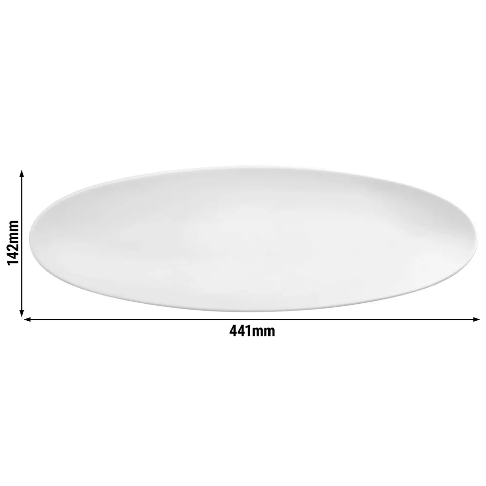 (2 stk.) SELTMANN WEIDEN | Oval tallerken – 440x140 mm – Hvit
