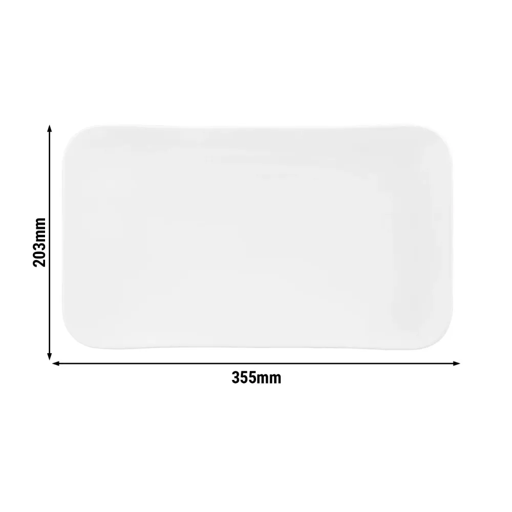 (2 stk.) SELTMANN WEIDEN | Rektangulær tallerken – 350x200 mm – Hvit