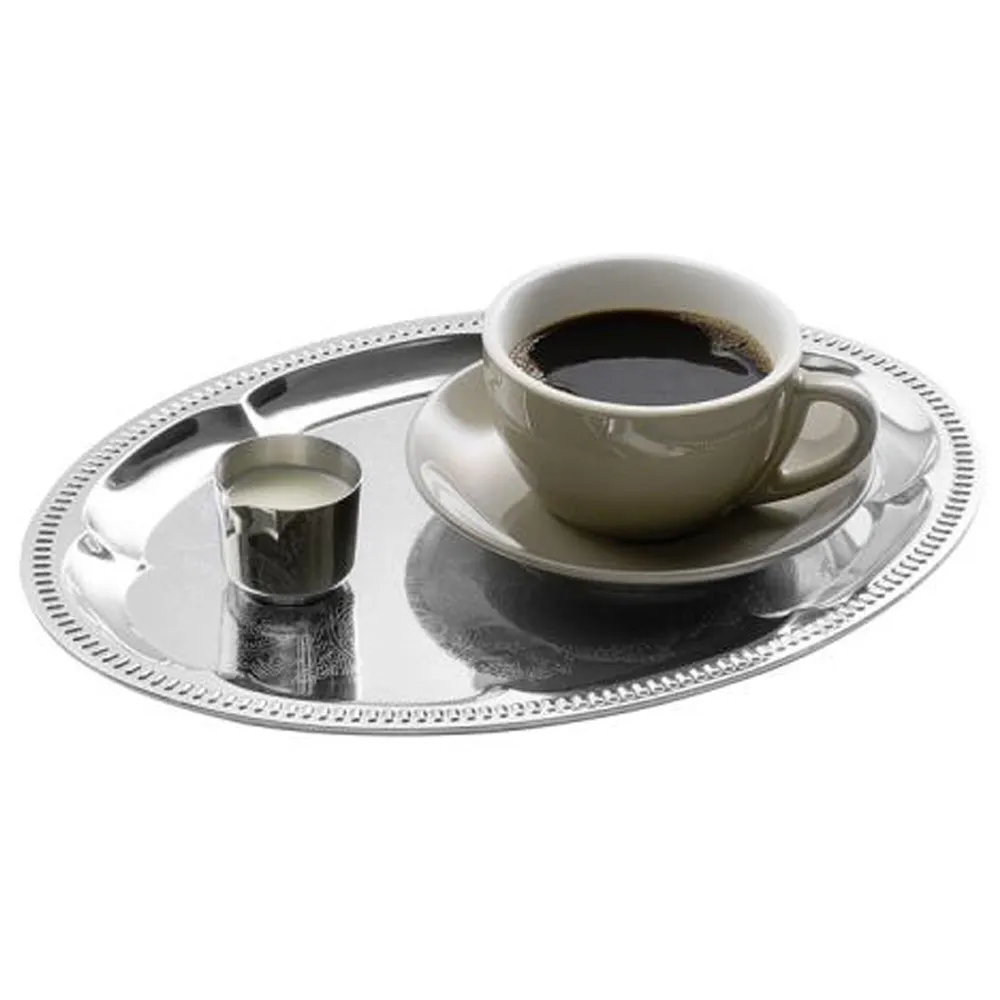 (6 stk.) Serveringsbrett - KAFFEEHAUS - rustfritt stål - 310x230mm - høyde: 15mm