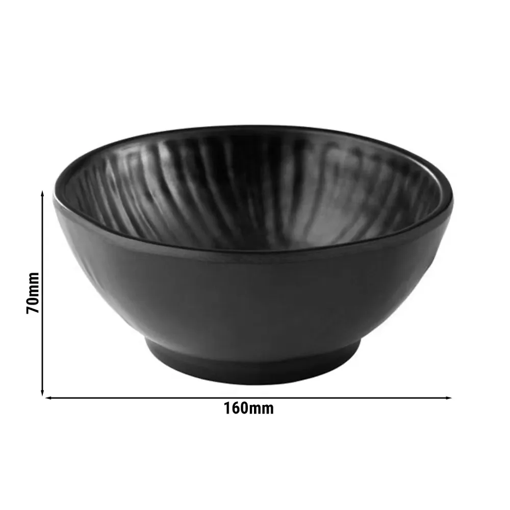 (6 stk.) Skål - AIKO - Melamin - 0,6 liter - Ø 160mm - Svart