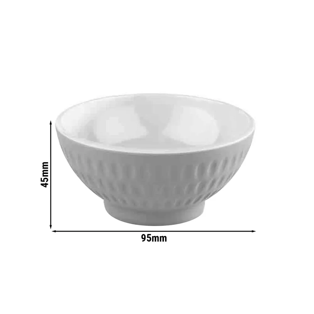 (6 stk.) Skål - ASIA PLUS - Melamin - 0,13 liter - Ø 95mm - Hvit