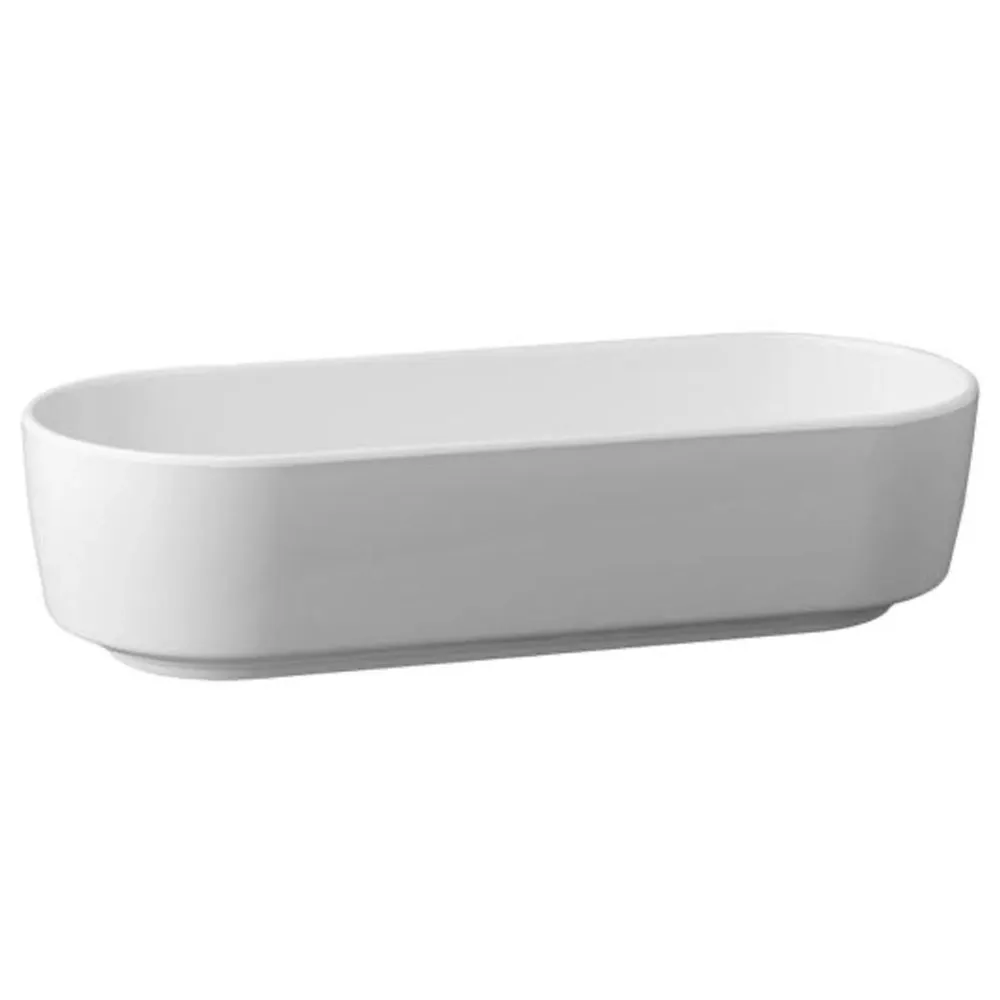 (6 stk.) Skål - CASUAL - melamin - 1 liter - oval - hvit