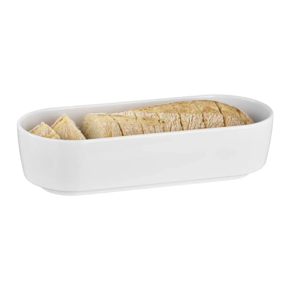 (6 stk.) Skål - CASUAL - melamin - 1 liter - oval - hvit