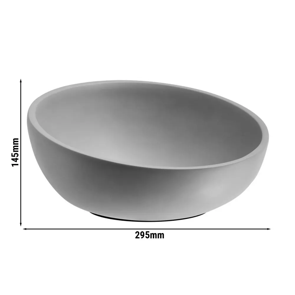 (6 stk.) Skål - ELEMENT - Betong - 2,5 liter - Ø 295 mm - Grå