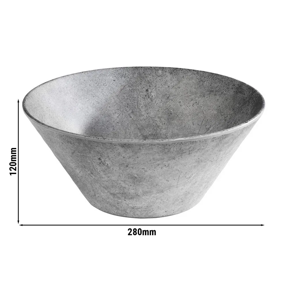 (6 stk.) Skål - ELEMENT - Melamin - 3 liter - Ø 280 mm - Grå